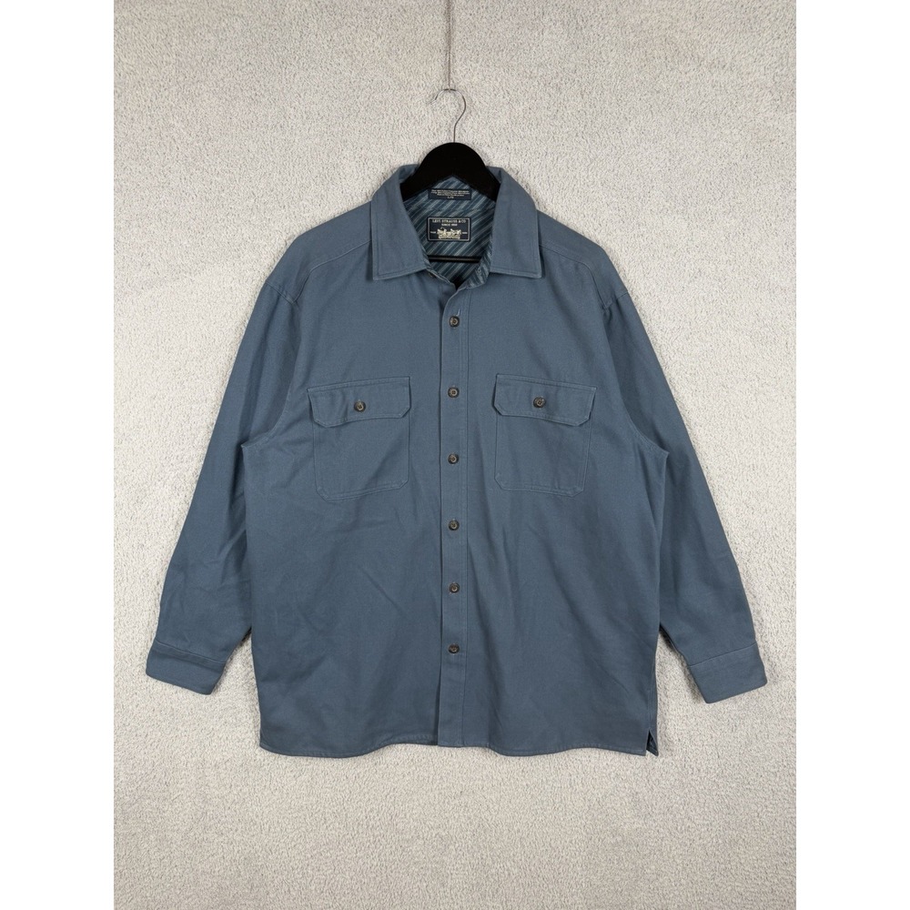 Levis Shirt Jacket Lined Button Up Workwear Coat Size L  Blue‎ VTG